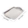 JISADER Decorative Fruit Tray Dessert Plate Easy to Clean Handcrafted Wearproof Rectangle Plate Serving Platter for Buffet Household, Silver, Medium view 3