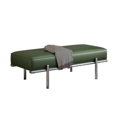 End of Bed Bench Footrest Leather Shoe Bench with Padded Seat Entryway Bench Window Bench with Stainless Steel Legs Shoe Rack for Dining Room Bedroom