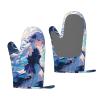 Twilight Serenade Print Silicone Oven Gloves Heat Resistant Kitchen Mitts with Non-Slip Silicone for Baking, Cooking,Grilling,and BBQ Easy to Clean & Waterproof view 1