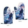 Twilight Serenade Print Silicone Oven Gloves Heat Resistant Kitchen Mitts with Non-Slip Silicone for Baking, Cooking,Grilling,and BBQ Easy to Clean & Waterproof view 2