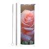WZYWHJ Stainless Steel Mug 20oz - Quality Eco-Friendly Cup with Sealable Lid and Insulation Effect Straw Two-piece Set Blooming Roses Picture view 1