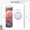 WZYWHJ Stainless Steel Mug 20oz - Quality Eco-Friendly Cup with Sealable Lid and Insulation Effect Straw Two-piece Set Blooming Roses Picture view 4