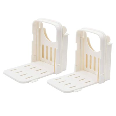 HOLIDYOYO 2pcs Foldable Plastic Toast Slicer for Even Bread Cutting Material Sandwich Cutter Essential Kitchen Tool for Homemade Bread and Bagels Easy to Use and Clean