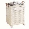 AoForce Rolling Laundry Basket with Handle PP Material Plastic Laundry Basket Collapsibles Laundry Hamper for Home Organizer Storage Narrow Slit Storage(Yellow,37.5 * 30.5 * 50CM) view 1