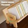 YDkjwjw Wood Tilting Bookshelf, Desktop Bookshelf Organizer Tabletop Bookcase Storage Rack for CDs Magazine Books Display view 3