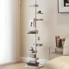 SHENJIA 9-Tier Metal Bookcase Spine Bookshelf, Vertical Narrow Ladder Book Shelf for Home, Simple Invisible Design, Space-Saving Tall Bookcase view 1