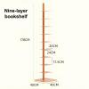 SHENJIA 9-Tier Metal Bookcase Spine Bookshelf, Vertical Narrow Ladder Book Shelf for Home, Simple Invisible Design, Space-Saving Tall Bookcase view 2