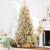 Best Choice Products Full Flocked Aspen Christmas Tree, 7.5ft Pre-lit Realistic Noble Fir w/ 700 Glowing LED Lights, 2-in-1 White & Multicolor view 2