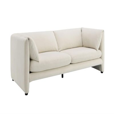 Acme Jaeda Contemporary Wood & Fabric Upholstered Sofa in Beige