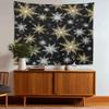 BaoNews Christmas Snowflakes Tapestry, White Golden Snowflakes On Black Large Wall Hanging Polyester Tablecloths Tapestry Bedroom Room Living Room Dorm 51.2 x 59.1 inches view 2