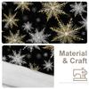 BaoNews Christmas Snowflakes Tapestry, White Golden Snowflakes On Black Large Wall Hanging Polyester Tablecloths Tapestry Bedroom Room Living Room Dorm 51.2 x 59.1 inches view 4