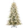 Best Choice Products Full Flocked Aspen Christmas Tree, 6ft Pre-lit Realistic Noble Fir w/ 450 Glowing LED Lights, 2-in-1 White & Multicolor view 1