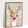 Meetmuses Christmas Canvas Wall Art, Funky Red Nosed Reindeer Picture, Christmas Room Aesthetic Canvas Prints, Funny Winter Christmas Elk Prints Painting For Family Bedroom Dormitory Decor 12x18 Inch view 1
