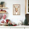 Meetmuses Christmas Canvas Wall Art, Funky Red Nosed Reindeer Picture, Christmas Room Aesthetic Canvas Prints, Funny Winter Christmas Elk Prints Painting For Family Bedroom Dormitory Decor 12x18 Inch view 2