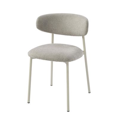 Acme Ingram Metal & Fabric Upholstered Side Chair in Light Gray (Set of 2)