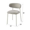 Acme Ingram Metal & Fabric Upholstered Side Chair in Light Gray (Set of 2) view 3