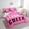Feelyou Cheer Comforter Set with Sheets King Size Ombre Pink Cheerleading 7 Pieces Bedding Set for Kids Boys Girls Teens Cheerleader Bed in a Bag Dancing Cheer Lover Bed Set view 2