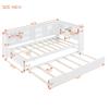 Harper & Bright Designs Twin Daybed with Trundle and Bookcase Headboard, Wooden Platform Bed Frame with Charging Station and Storage Shelves, USB Port and Outlet Plug (Twin Size,White) view 2