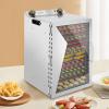 Commercial Food Dehydrator, 600W 18 Trays Stainless Steel Food Dehydrated Dryer with Adjustable Timer 86-194F Temperature Control for Jerky Herbs Meat Beef Fruit Vegetables view 4