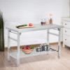 47 x 24 Inch Stainless Steel Prep Table, Commercial Worktables & Workstations with Adjustable Undershelf, Heavy Duty Folding Kitchen Island for Restaurant Kitchen Laundry view 2