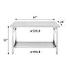 47 x 24 Inch Stainless Steel Prep Table, Commercial Worktables & Workstations with Adjustable Undershelf, Heavy Duty Folding Kitchen Island for Restaurant Kitchen Laundry view 3