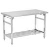 47 x 24 Inch Stainless Steel Prep Table, Commercial Worktables & Workstations with Adjustable Undershelf, Heavy Duty Folding Kitchen Island for Restaurant Kitchen Laundry view 4