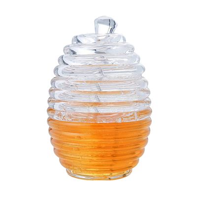 KICHOUSE Acrylic Juice Dispenser with Glass Dipper for Honey and Syrup Storage Tasteless and Highly Transparent Convenient for Serving for Home and Parties