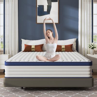 anwickjeff 12" Full Size Hybrid Mattress in a Box, Cooling Gel Memory Foam, Pressure Relief, Motion Isolation and Enhanced Support (Full)