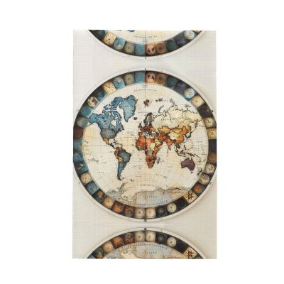AKDODK Time Zone Map 2 Print Waffle Kitchen Towels Rag,Ultra Soft Absorbent Quick Drying Towels,Kitchen Dish Cloths