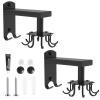 Kitchens Utensil Rack, Firm Rotating Utensils Hanging Rack, Versatile Utensil Holder Hooks Easy to Install Hanging Utensil Holder Hooks No Drill Self Adhesive Utensil Hanger for Home(Black) view 1