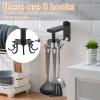 Kitchens Utensil Rack, Firm Rotating Utensils Hanging Rack, Versatile Utensil Holder Hooks Easy to Install Hanging Utensil Holder Hooks No Drill Self Adhesive Utensil Hanger for Home(Black) view 3