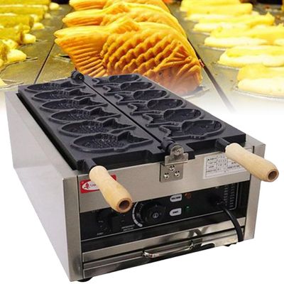 Taiyaki Fish Waffle Maker Iron, Electric Taiyaki Machine, Commercial Use Jam or Ice Cream Waffle Maker, Nonstick Coating, Stainless Steel Taiyaki Maker