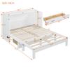 Full Size Murphy Chest Bed with Large Drawers and Rattan Decoration, Versatile Foldable Cube Cabinet Bed for Home Office Small Room (White, Full) view 2