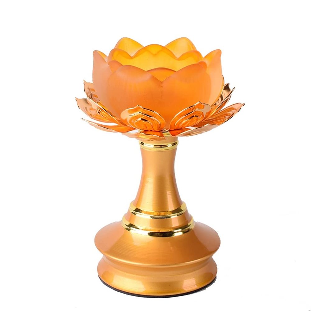 Vintage Candelabra Alloy Glazed Lotus Candlestick Oil Lamp Base Candlestick Ornament Suitable for Dinner Living Room Kitchen Restaurant Candle Stand
