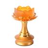 Vintage Candelabra Alloy Glazed Lotus Candlestick Oil Lamp Base Candlestick Ornament Suitable for Dinner Living Room Kitchen Restaurant Candle Stand view 1