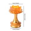 Vintage Candelabra Alloy Glazed Lotus Candlestick Oil Lamp Base Candlestick Ornament Suitable for Dinner Living Room Kitchen Restaurant Candle Stand view 2