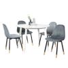 5-Piece Dining Set with White Round Dining Table and 4 Chairs, Ideal for Small Kitchens or Dining Spaces view 2