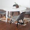 5-Piece Dining Set with White Round Dining Table and 4 Chairs, Ideal for Small Kitchens or Dining Spaces view 3