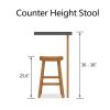 BAXMUY Set of 4 Counter Height Bar Stools, Dark Blue Faux Leather with Back, Solid Wood Legs Bar Chairs, 25.6" Seat  Ideal for Kitchen Island or Home Bar view 4