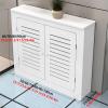 Snaweo White Radiator Cover, Heating Cabinet with Double Doors and Storage Shelves, Radiator Cover Cabinet Shelf, PVC Radiator Shelve, Hide Cluttered Pipes, Room Furniture(L90xH90xW15cm) view 2