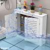 Snaweo White Radiator Cover, Heating Cabinet with Double Doors and Storage Shelves, Radiator Cover Cabinet Shelf, PVC Radiator Shelve, Hide Cluttered Pipes, Room Furniture(L90xH90xW15cm) view 3