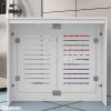 Snaweo White Radiator Cover, Heating Cabinet with Double Doors and Storage Shelves, Radiator Cover Cabinet Shelf, PVC Radiator Shelve, Hide Cluttered Pipes, Room Furniture(L90xH90xW15cm) view 4