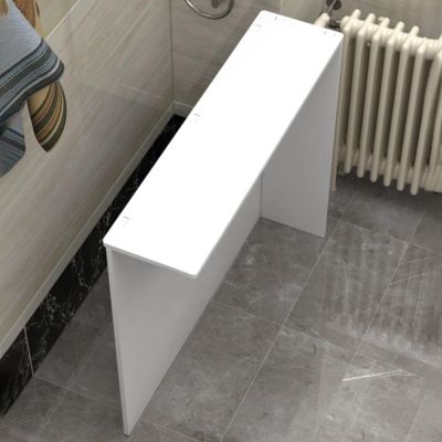 Snaweo Radiator Cover, MDF Heating Cabinet Shelf, Radiator Cover Heater Cover Cupboard Shelf, White Heating Cover Cabinet with Top Storage Shelf, for Heater Burn Protection(L90xH90xW25cm)