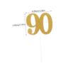 VILLFUL Number 90 Cake Decorative Picks Gold 10pcs Cupcake Topper Set Birthday Party Decorations view 2