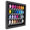 Figurine Display Case 10x10 Black Shadow Box for Miniature Figures 10x10 Black Wood Shadow Box with Black Base to Display Up to 28 Block Figures view 1