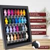 Figurine Display Case 10x10 Black Shadow Box for Miniature Figures 10x10 Black Wood Shadow Box with Black Base to Display Up to 28 Block Figures view 3