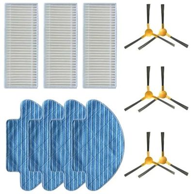 YXycDmfsV Filters Mop Cloth Side Brush Kit Compatible with T550W Compatible with IKOHS S12 Sweeping Robot Household Cleaning Appliance Spare Parts(A)