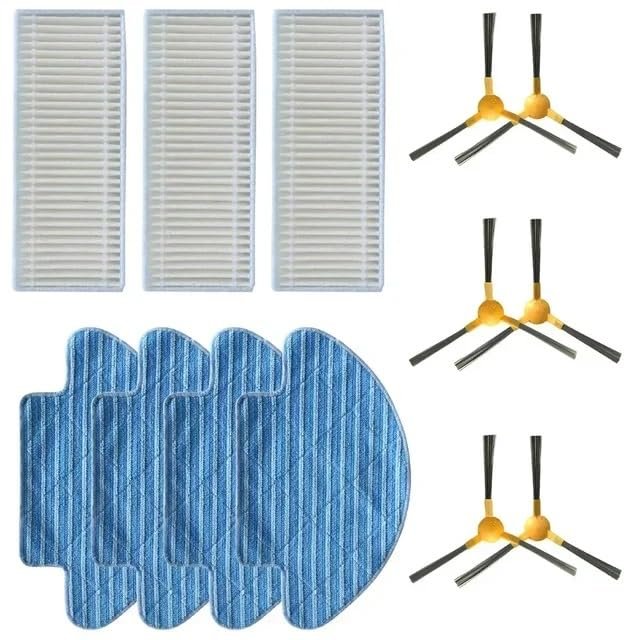 YXycDmfsV Filters Mop Cloth Side Brush Kit Compatible with T550W Compatible with IKOHS S12 Sweeping Robot Household Cleaning Appliance Spare Parts(A)