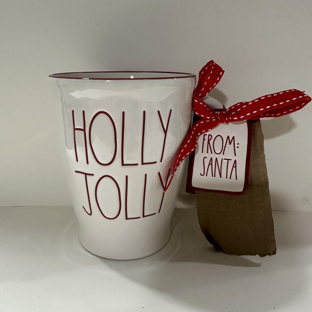 Rae -CHRISTMAS Coffee Mugs and Products Series 9- Dunn By Magenta (HOLLY JOLLY Latte Mug)