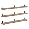 Wallniture Forte 72" Long x 9.25" Deep Floating Wall Shelves, Book Shelves Wall Mount, Wooden Shelf for Living Room, Kitchen, Pantry and Office Decor, Set of 3, Burnt Finish, Real Wood view 1